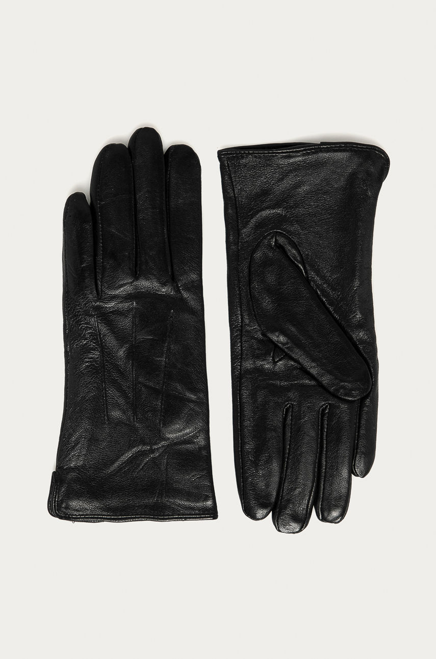 Answear Lab - Rękawiczki skórzane czarny 2020.29.M