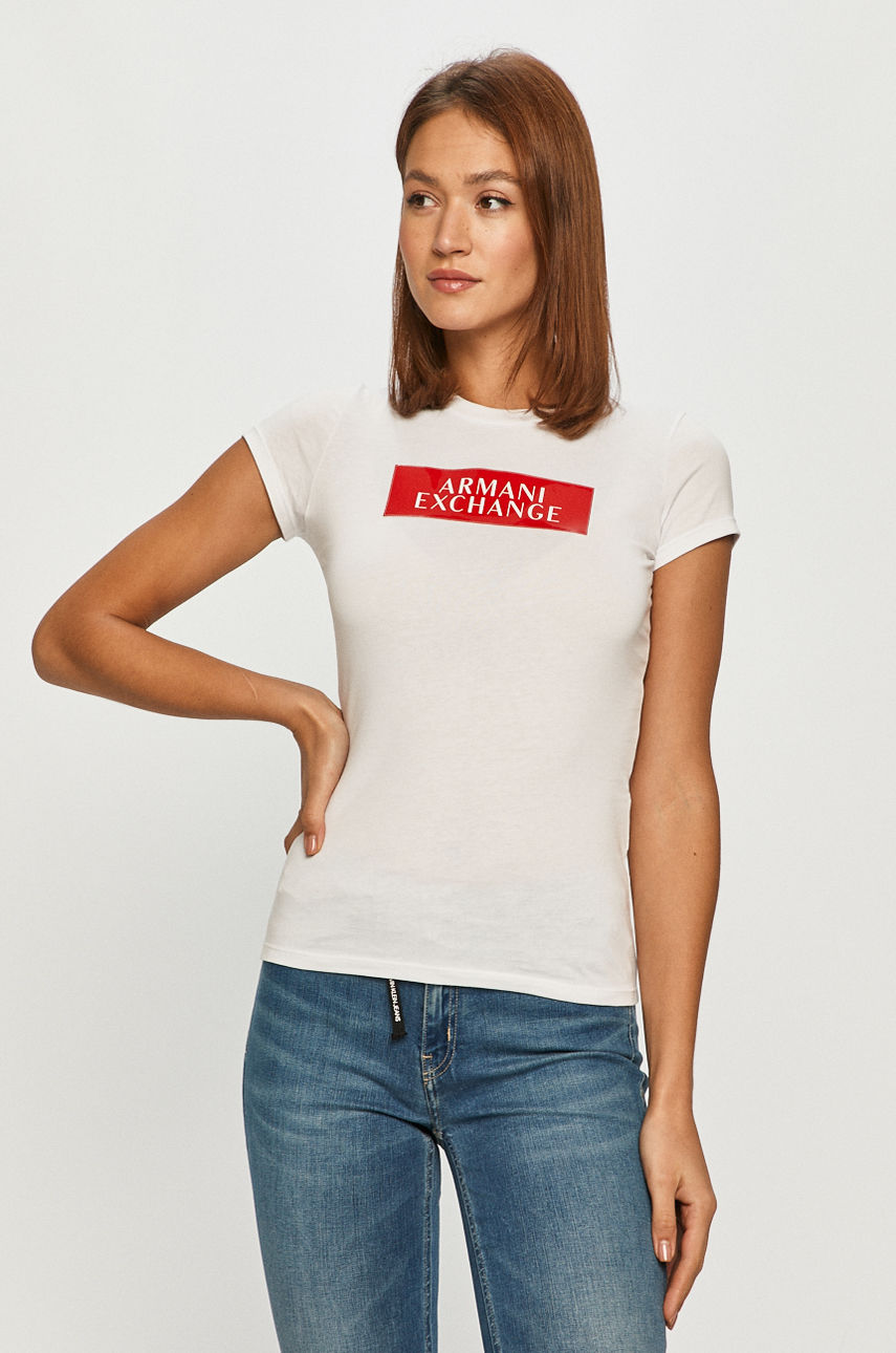 Armani Exchange - T-shirt biały 6HYTAA.YJ73Z
