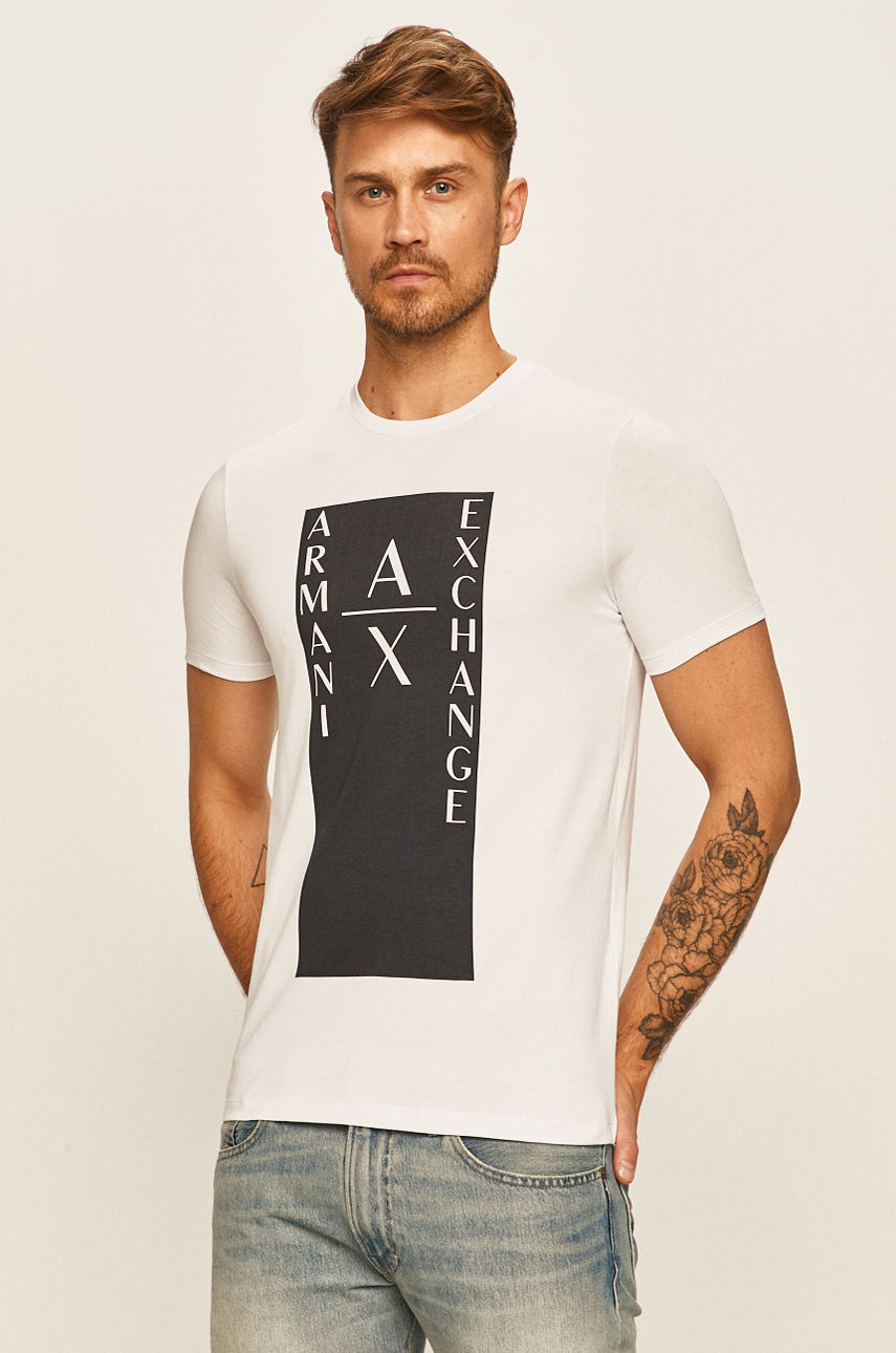 Armani Exchange - T-shirt biały 6HZTAM.ZJLDZ