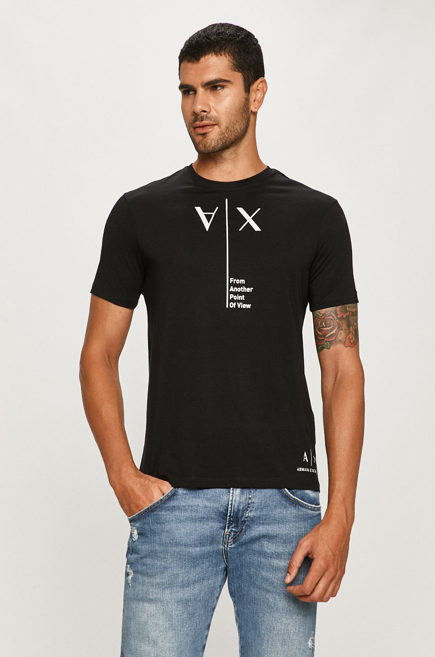 Armani Exchange - T-shirt czarny 6HZTAH.ZJA5Z
