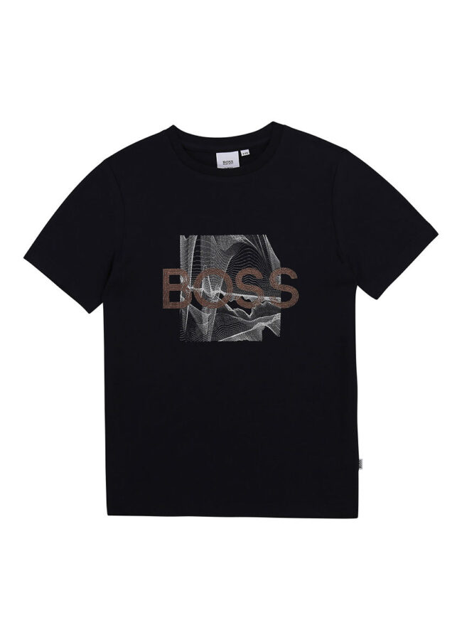 Boss - T-shirt dziecięcy granatowy J25L02.114.150