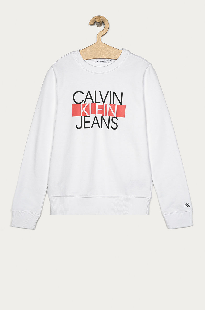 Calvin Klein Jeans - Bluza dziecięca 140-176 cm biały IB0IB00540