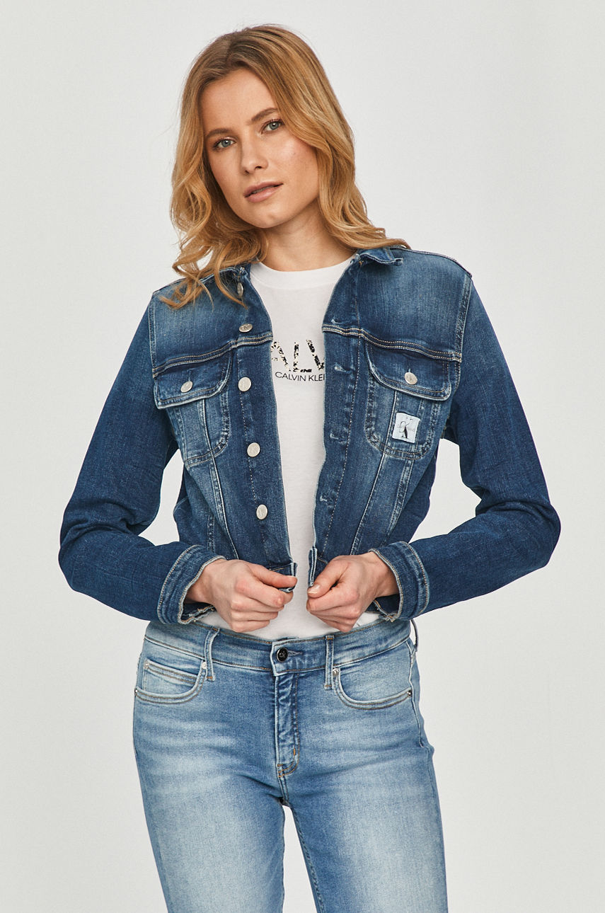 Calvin Klein Jeans - Kurtka jeansowa granatowy J20J215381.4891