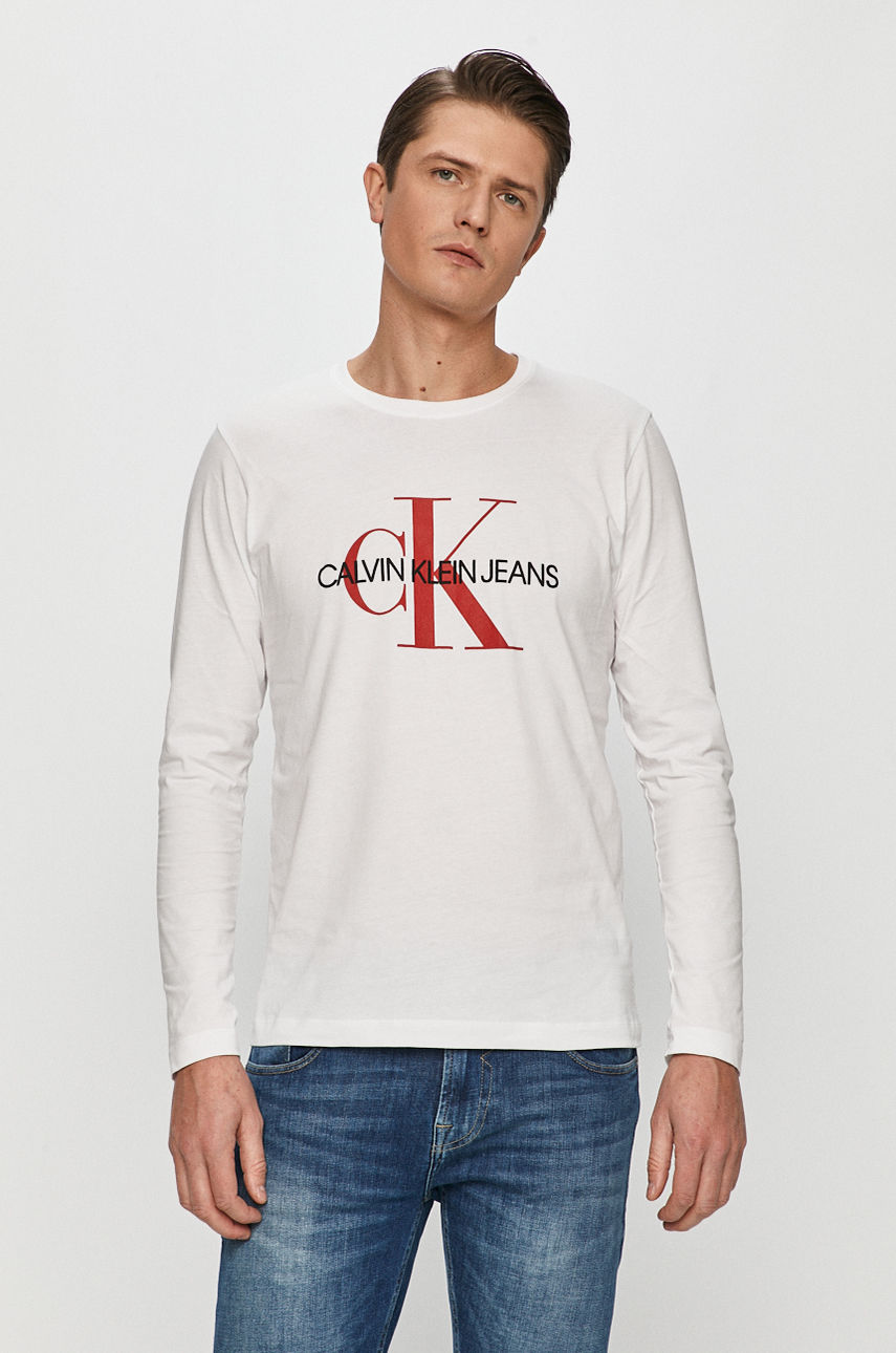 Calvin Klein Jeans - Longsleeve biały J30J319224