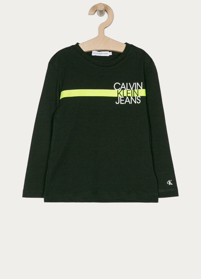 Calvin Klein Jeans - Longsleeve dziecięcy 104-176 cm czarny IB0IB00522