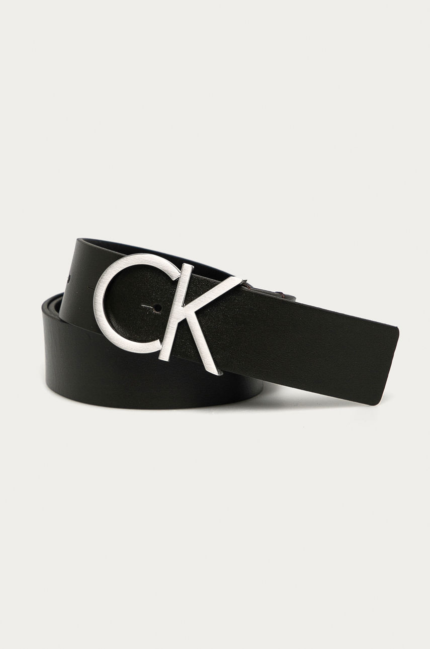 Calvin Klein Jeans - Pasek skórzany ciemny brązowy K60K602141