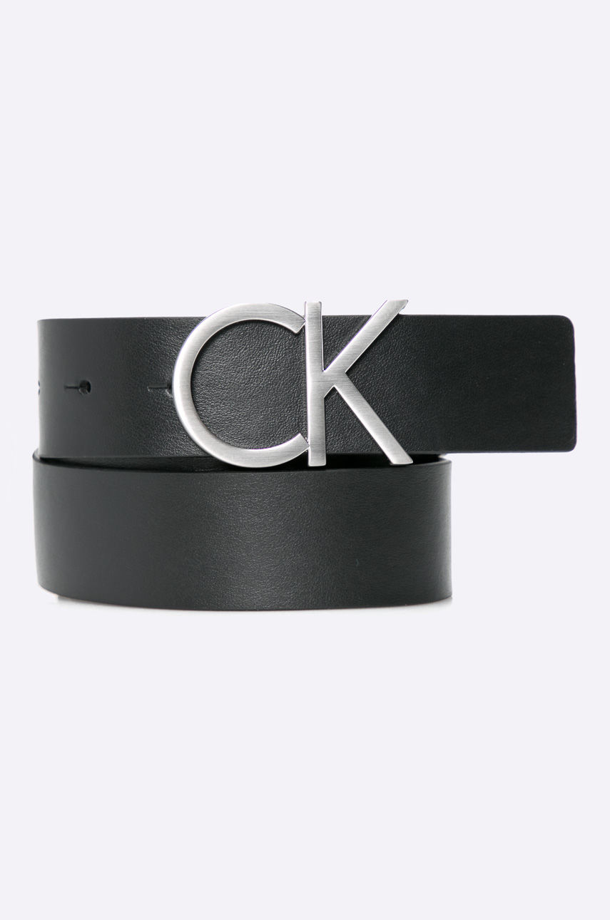 Calvin Klein Jeans - Pasek skórzany czarny K60K602141