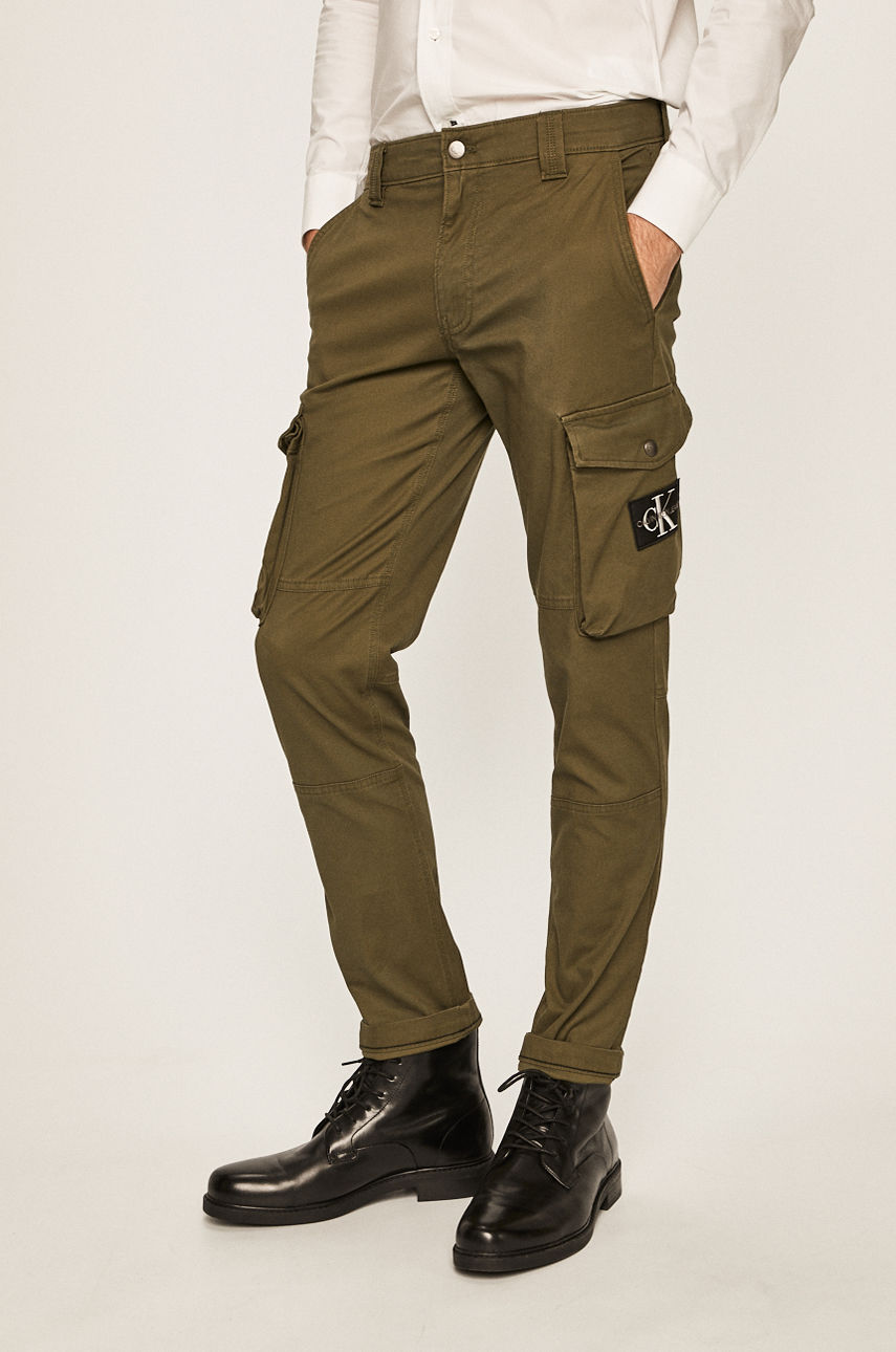 Calvin Klein Jeans - Spodnie brudny zielony J30J314147