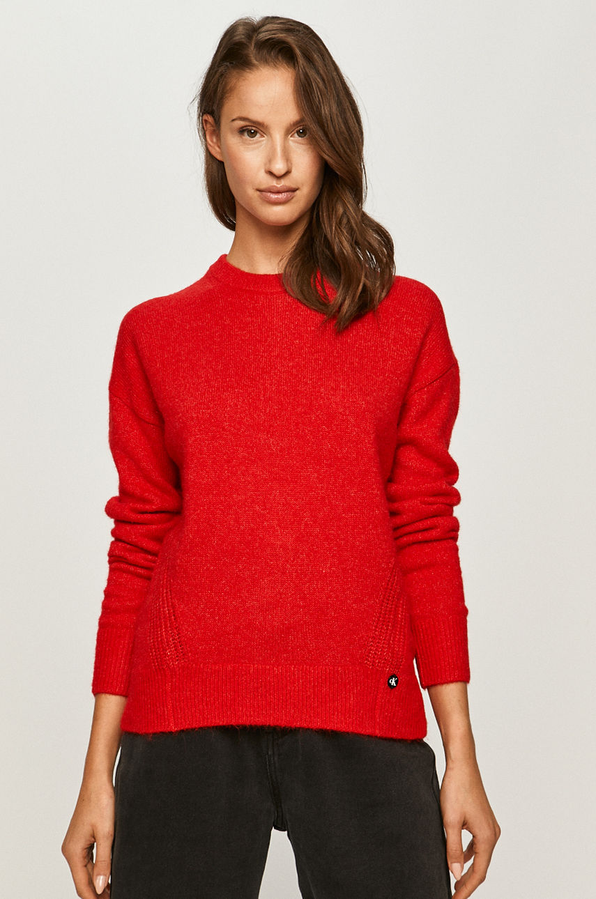 Calvin Klein Jeans - Sweter czerwony J20J214823