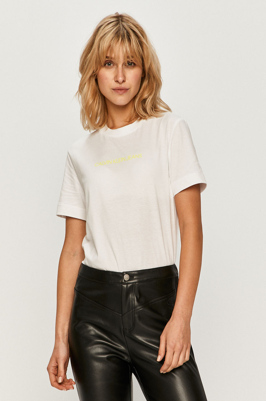 Calvin Klein Jeans - T-shirt biały J20J214220