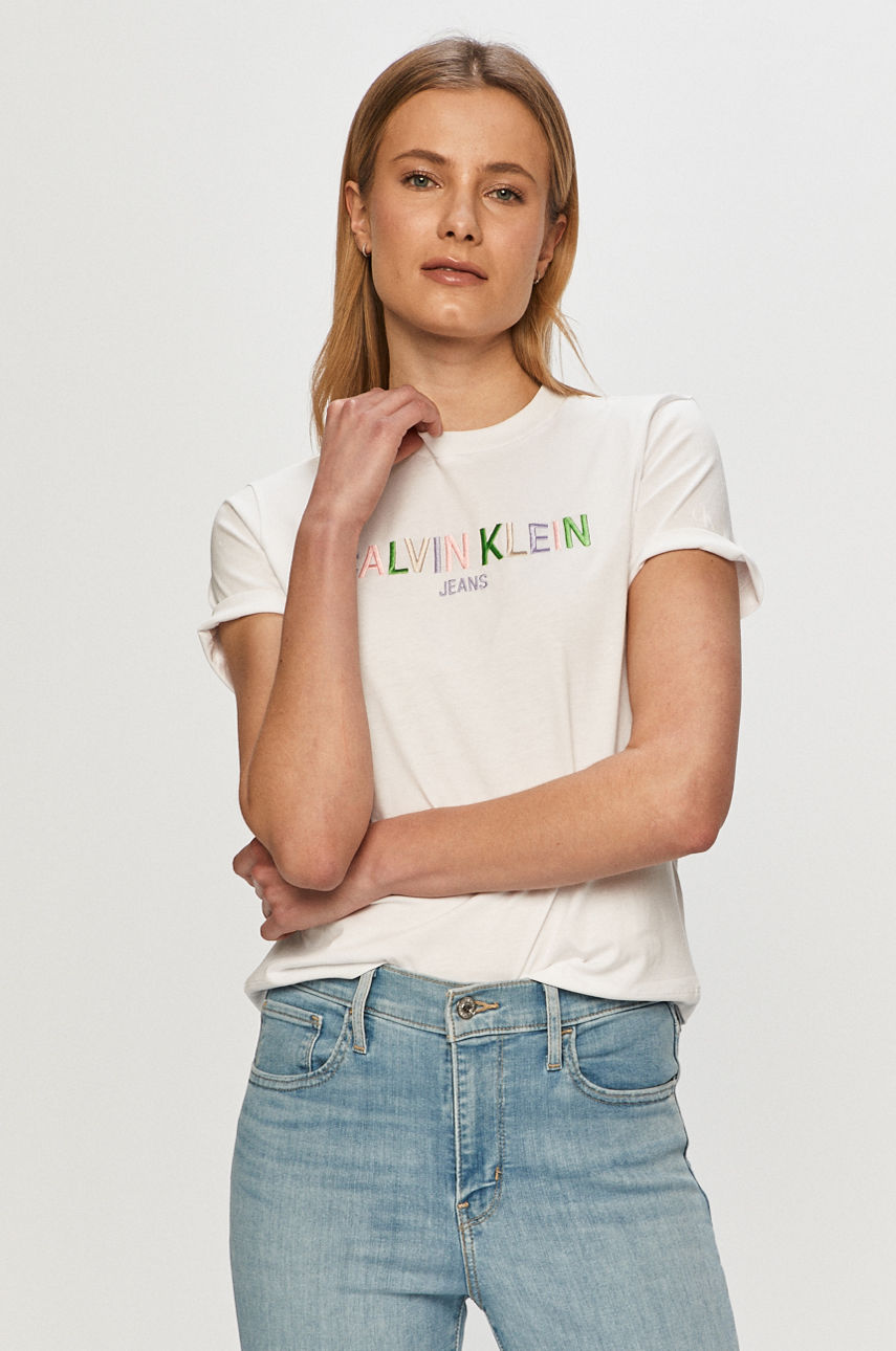 Calvin Klein Jeans - T-shirt biały J20J215487.4891