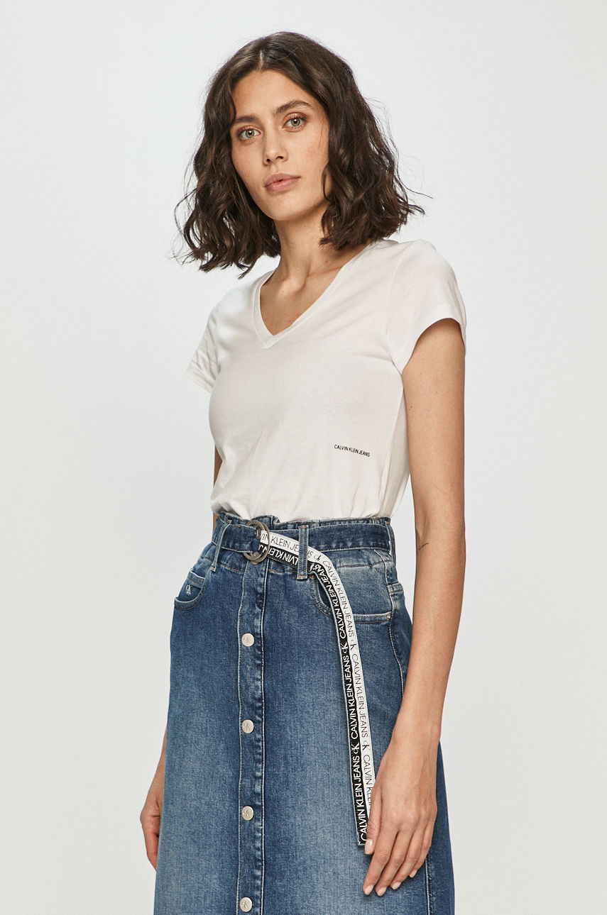 Calvin Klein Jeans - T-shirt biały J20J215704.4891
