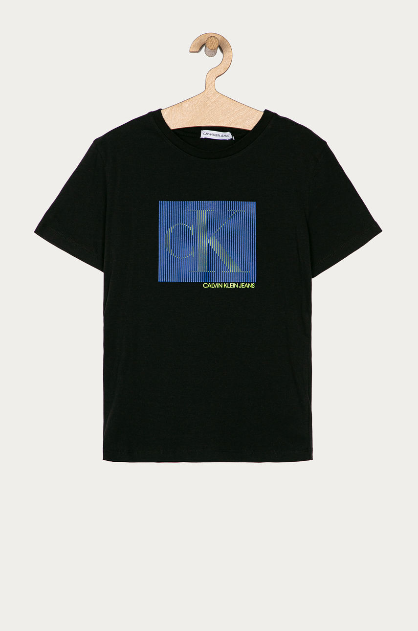Calvin Klein Jeans - T-shirt dziecięcy 140-176 cm czarny IB0IB00523