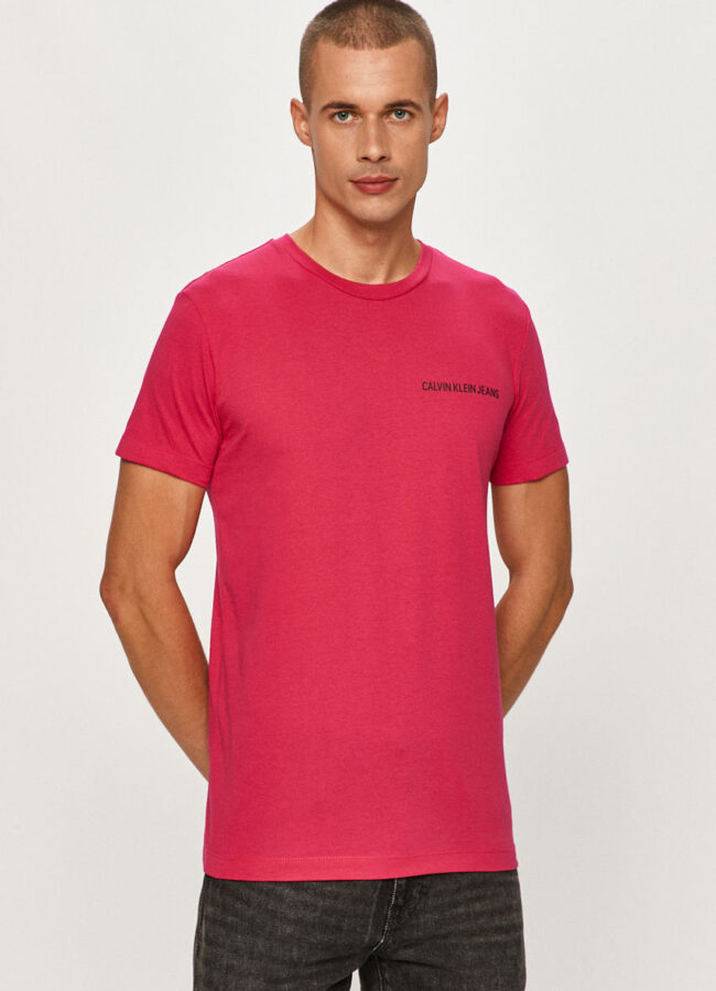 Calvin Klein Jeans - T-shirt ostry różowy J30J315245