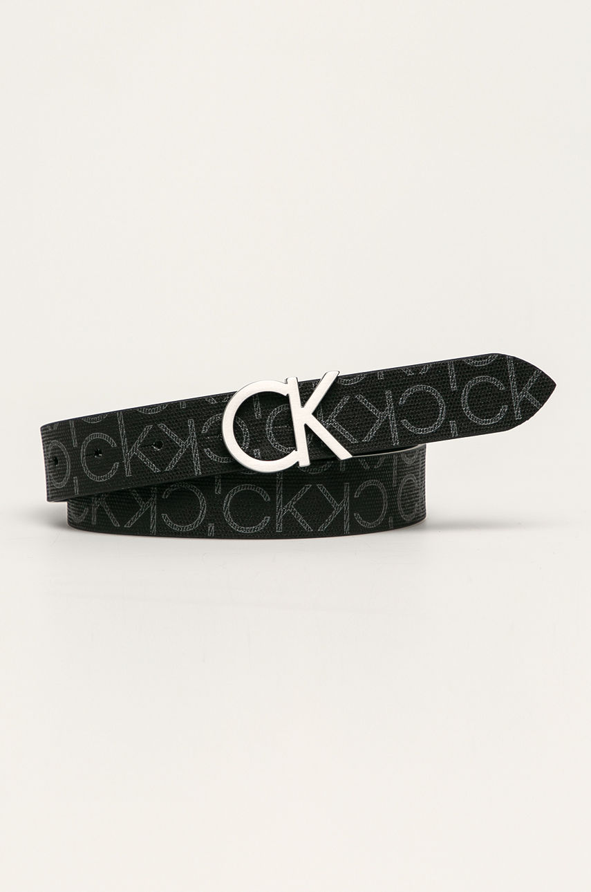 Calvin Klein - Pasek skórzany czarny K60K606446