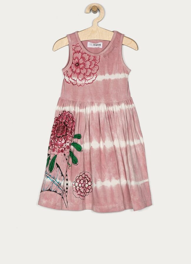 Desigual - Sukienka dziecięca 104-164 cm pastelowy różowy 21SGVK16