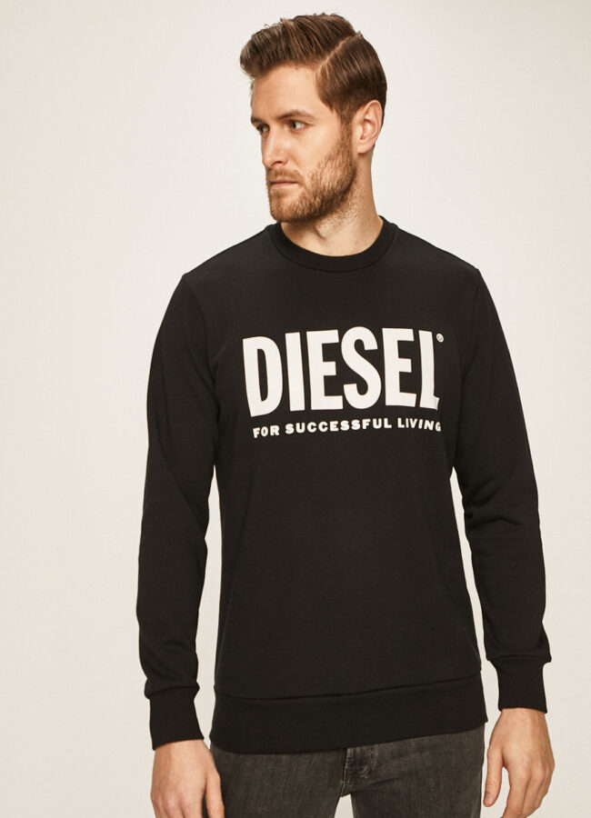 Diesel - Bluza bawełniana czarny 00SWFH.0BAWT