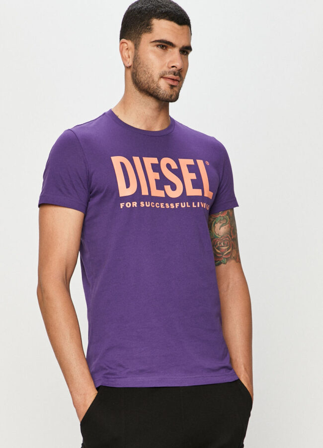 Diesel - T-shirt fioletowy 00SXED.0AAXJ