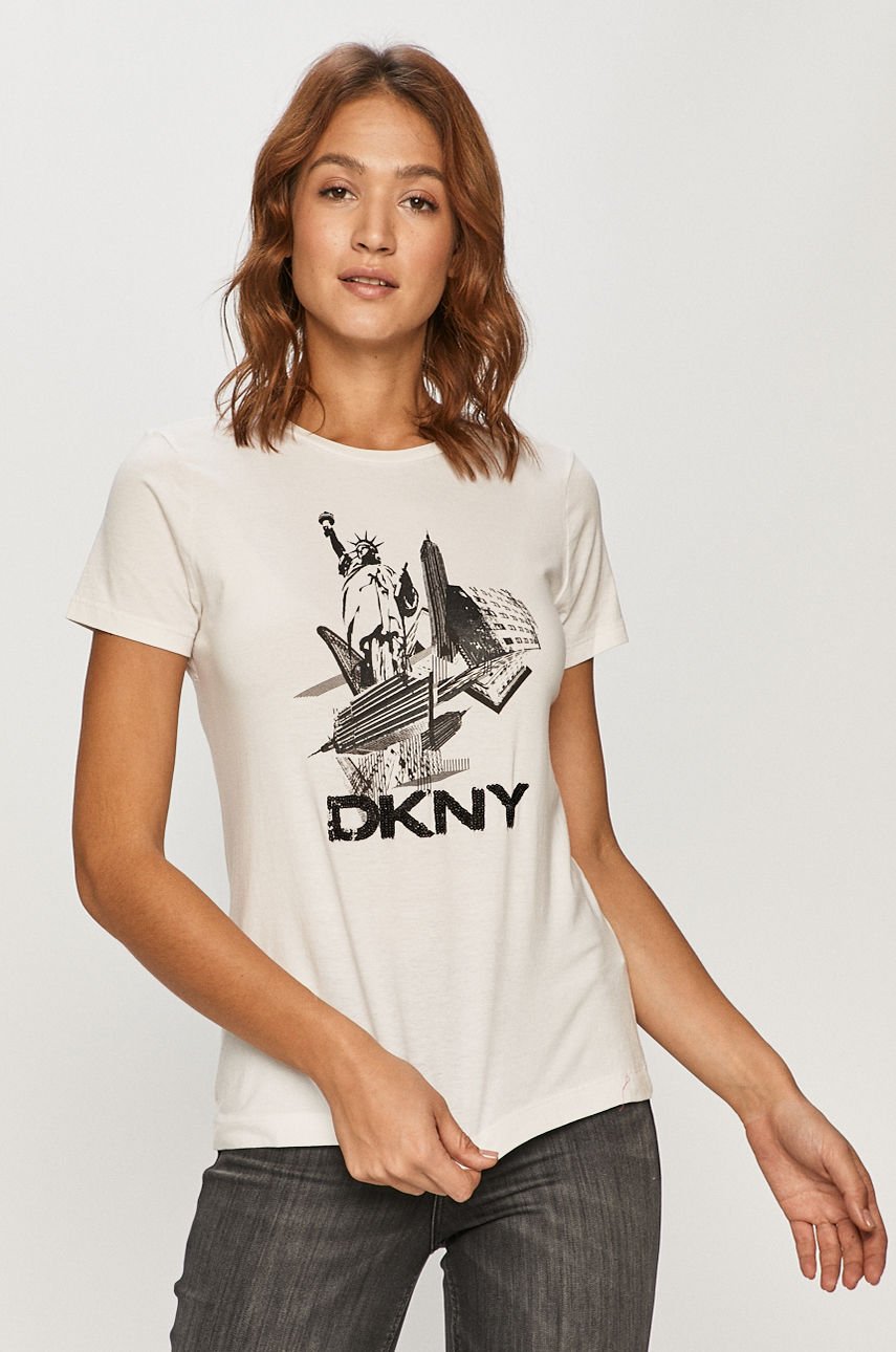 Dkny - T-shirt biały P0GXCDNA