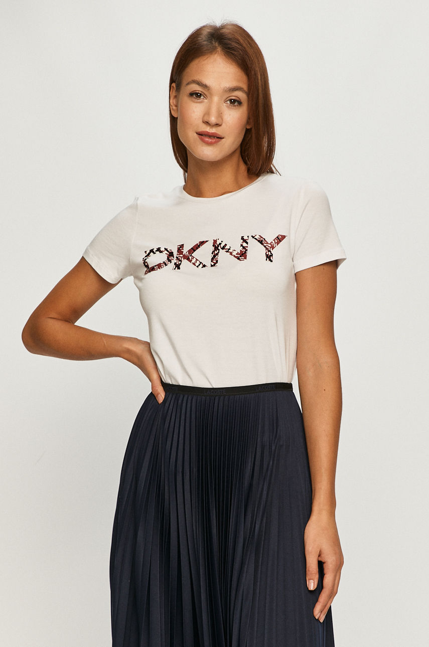 Dkny - T-shirt biały P0HYVDNA