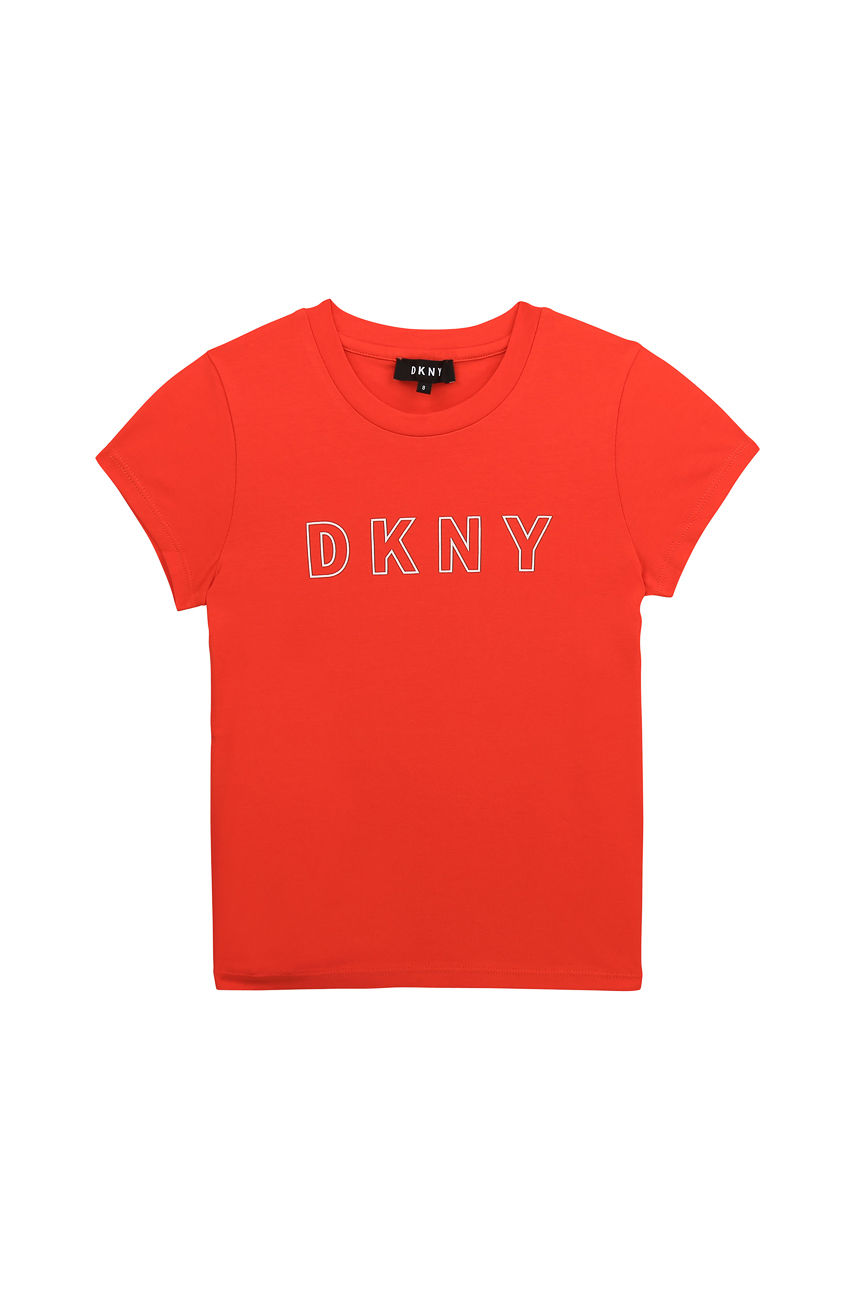 Dkny - T-shirt dziecięcy 156-162 cm koralowy D35R23.156.162