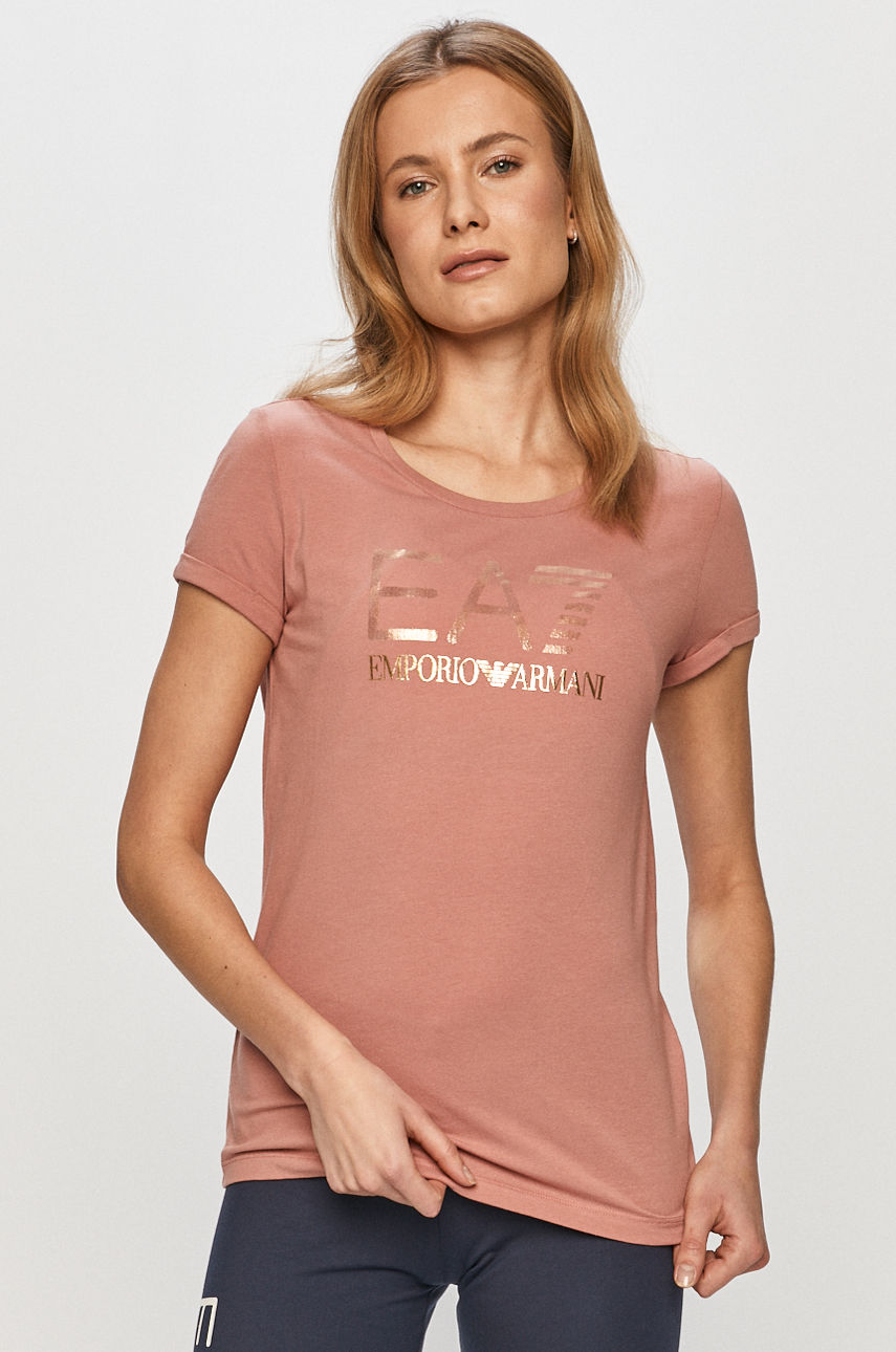 EA7 Emporio Armani - T-shirt brudny róż 6HTT26.TJ12Z