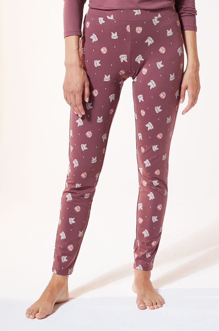 Etam - Legginsy piżamowe Finn purpurowy 652347715
