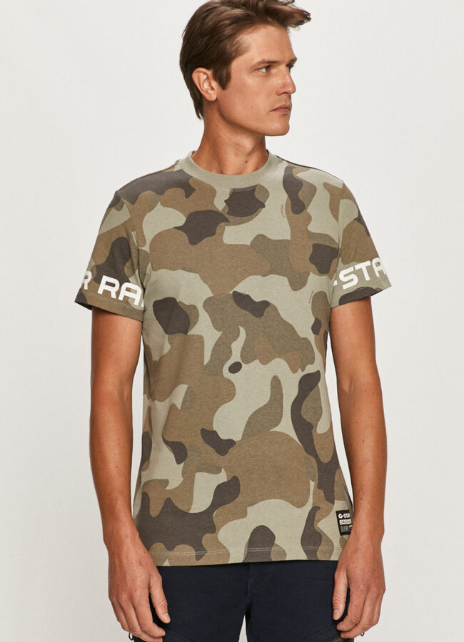 G-Star Raw - T-shirt militarny D17148.C338.B663