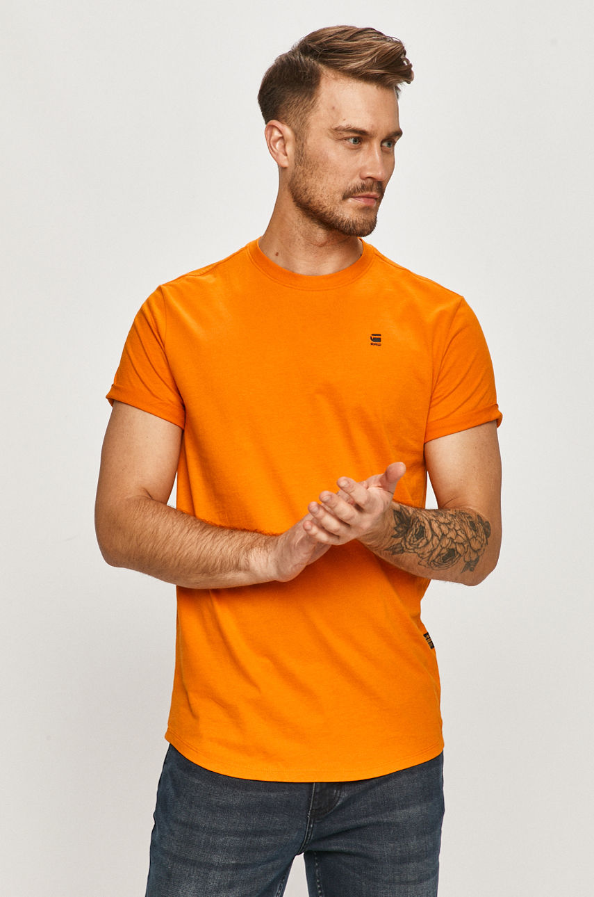 G-Star Raw - T-shirt pomarańczowy D16396.B353.B976