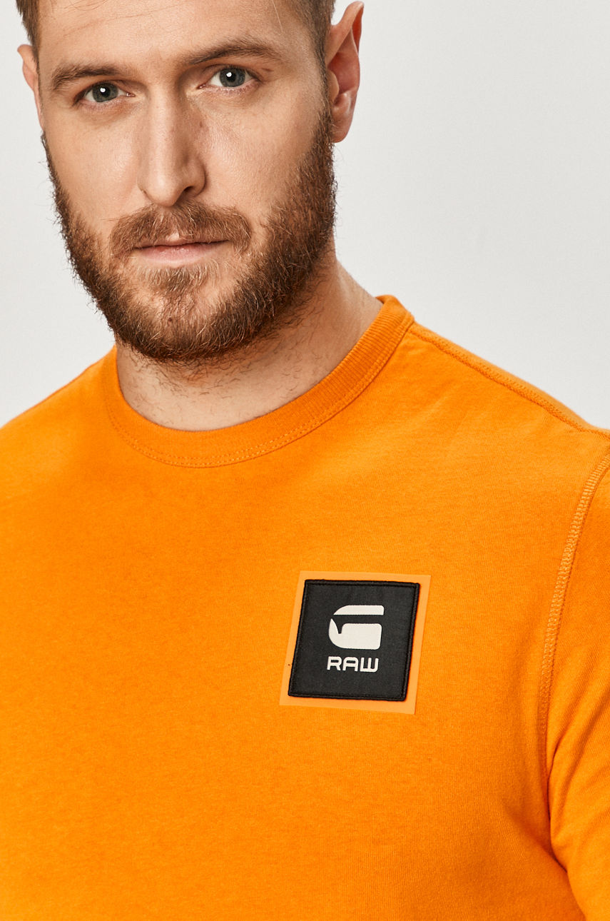 G-Star Raw - T-shirt pomarańczowy D18197.C336.B976