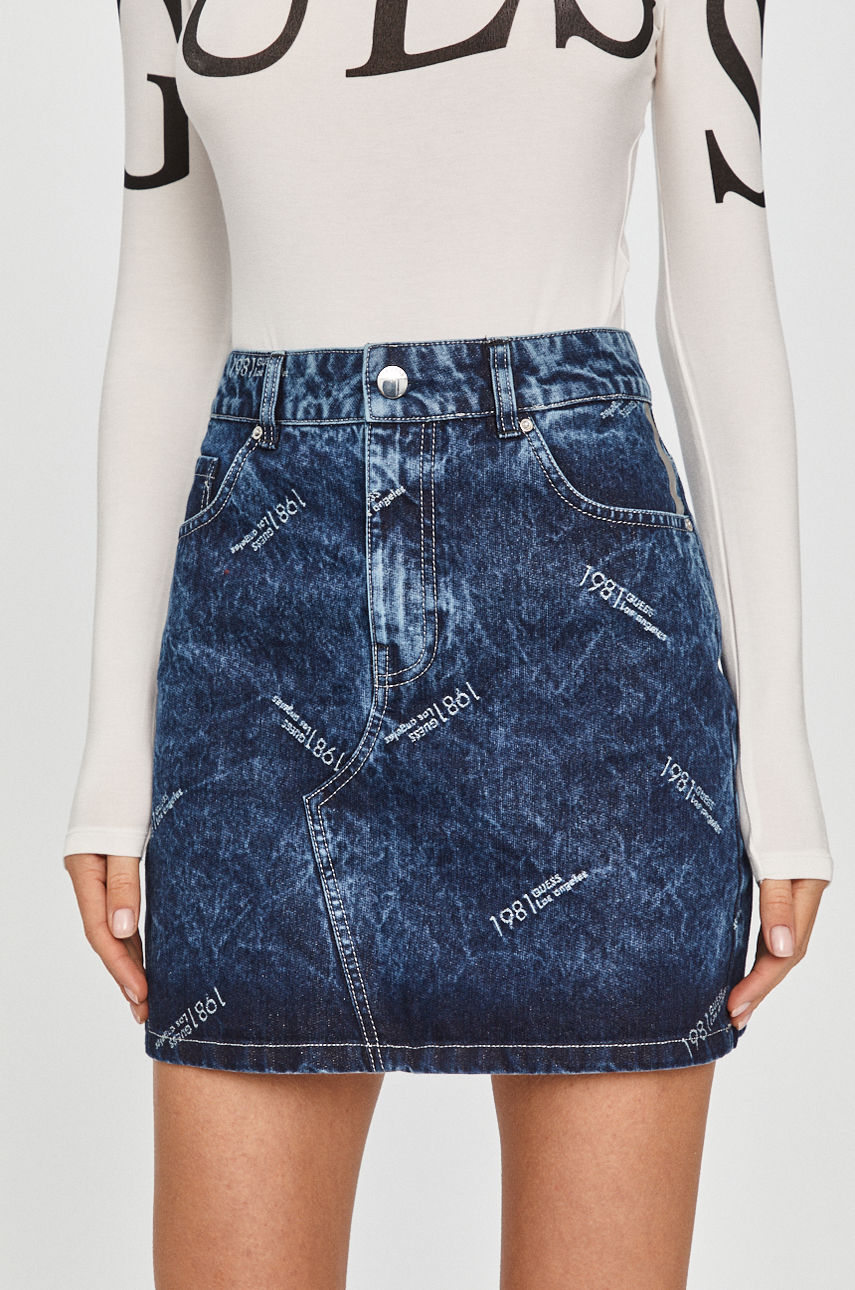 Guess Jeans - Spódnica jeansowa niebieski W0YD92.D42D1