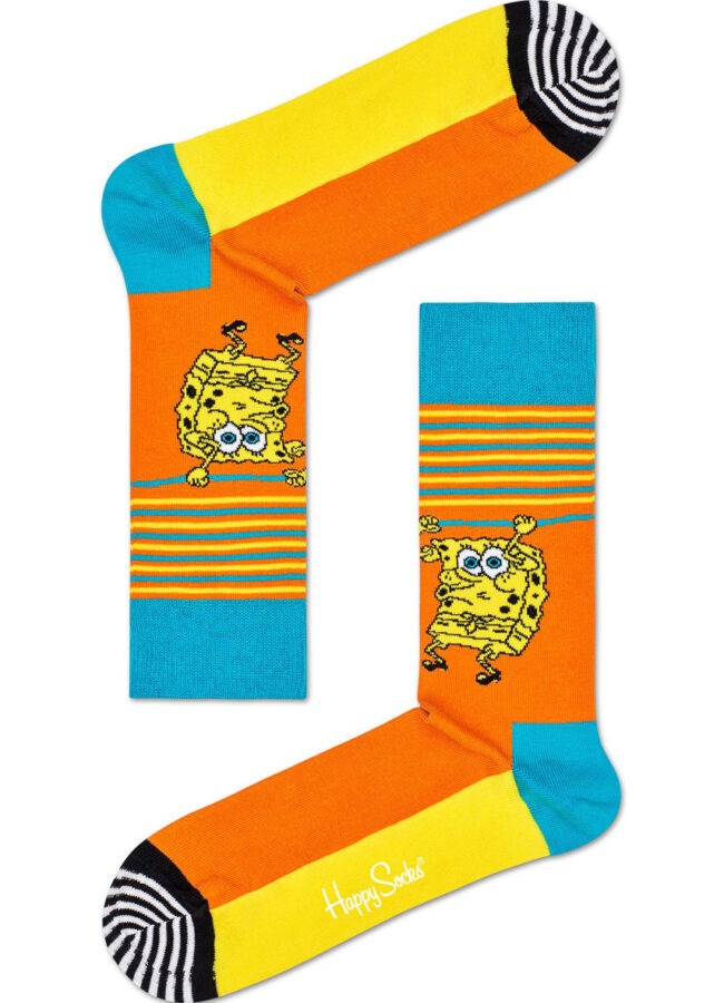 Happy Socks - Skarpetki Lets Wort It Out x Sponge Bob żółty BOB01.2700