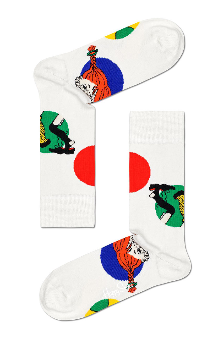 Happy Socks - Skarpetki Pippi Longstocking biały SPIP01.1300