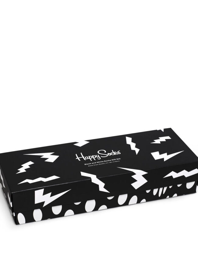 Happy Socks - Skarpety Black & White Socks (4-PACK) czarny XBAW09.9100.M