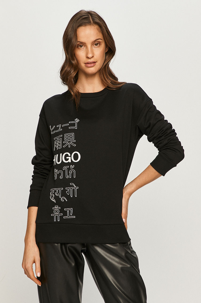Hugo - Bluza bawełniana czarny 50441791