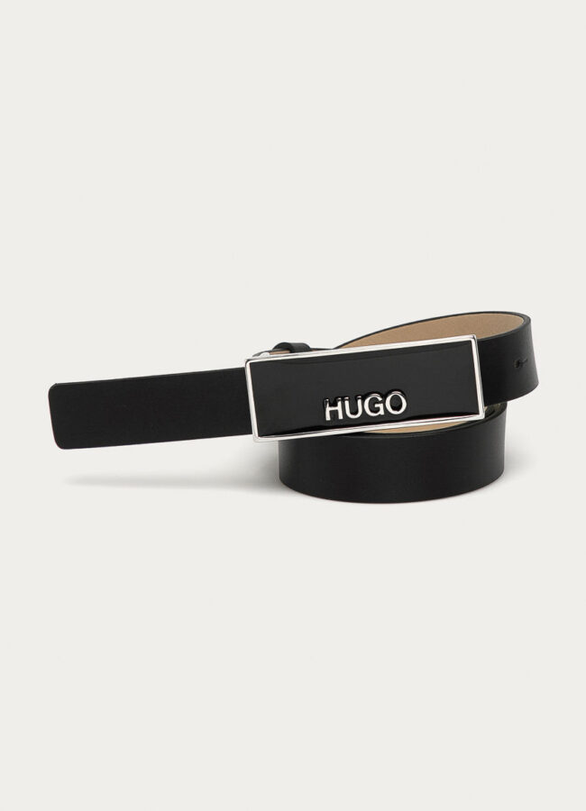 Hugo - Pasek skórzany czarny 50435077