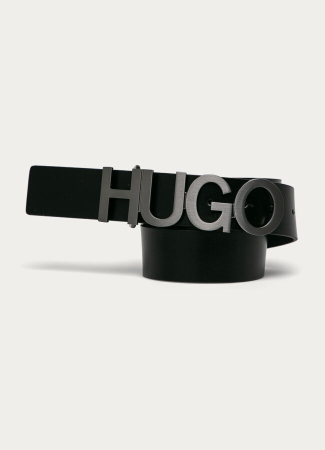 Hugo - Pasek skórzany czarny 50452149
