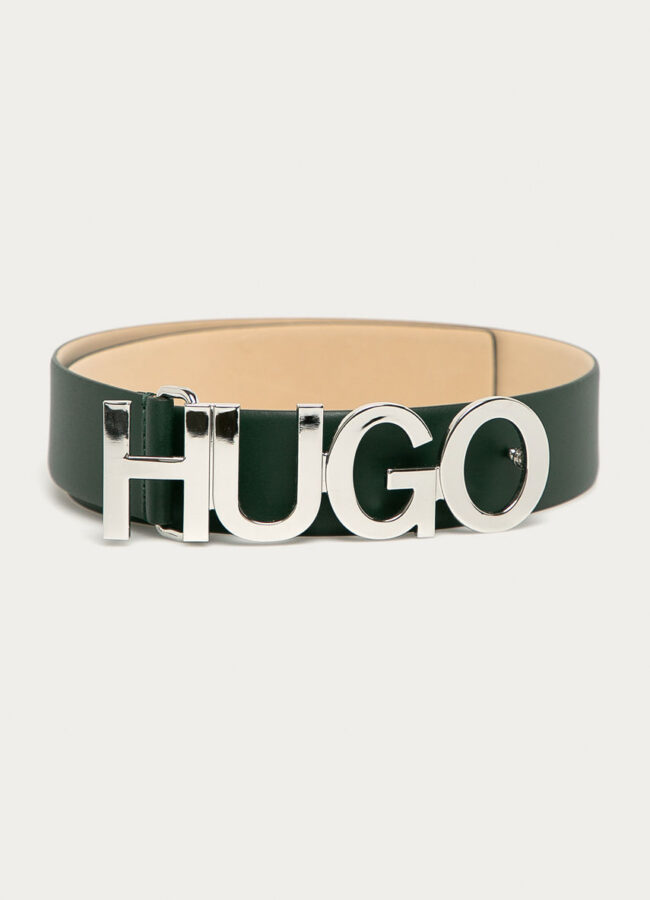 Hugo - Pasek skórzany zielony 50391327