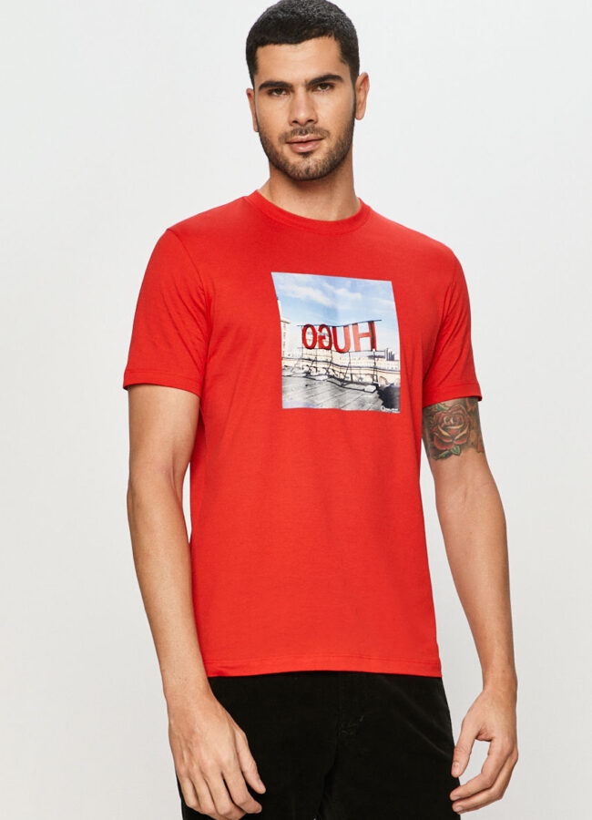 Hugo - T-shirt czerwony 50437282