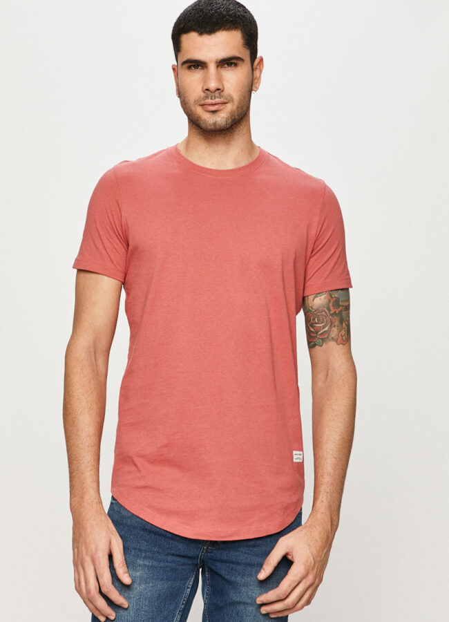 Jack & Jones - T-shirt czerwony róż 12113648