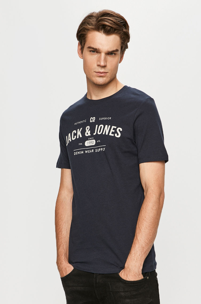 Jack & Jones - T-shirt granatowy 12177533
