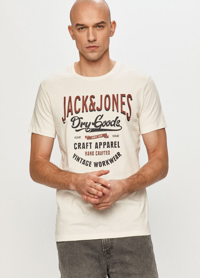 Jack & Jones - T-shirt kremowy 12183199