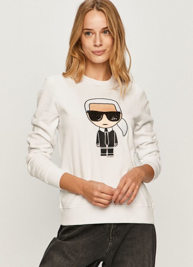 Karl Lagerfeld - Bluza bawełniana biały 205W1801