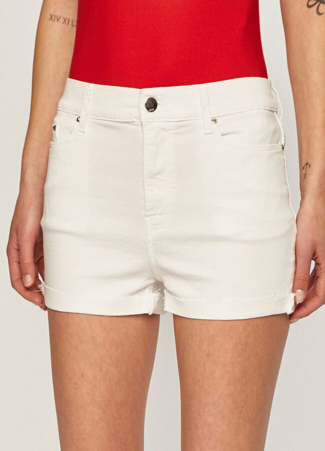 Karl Lagerfeld Denim - Szorty jeansowe biały KLWST0001.00001
