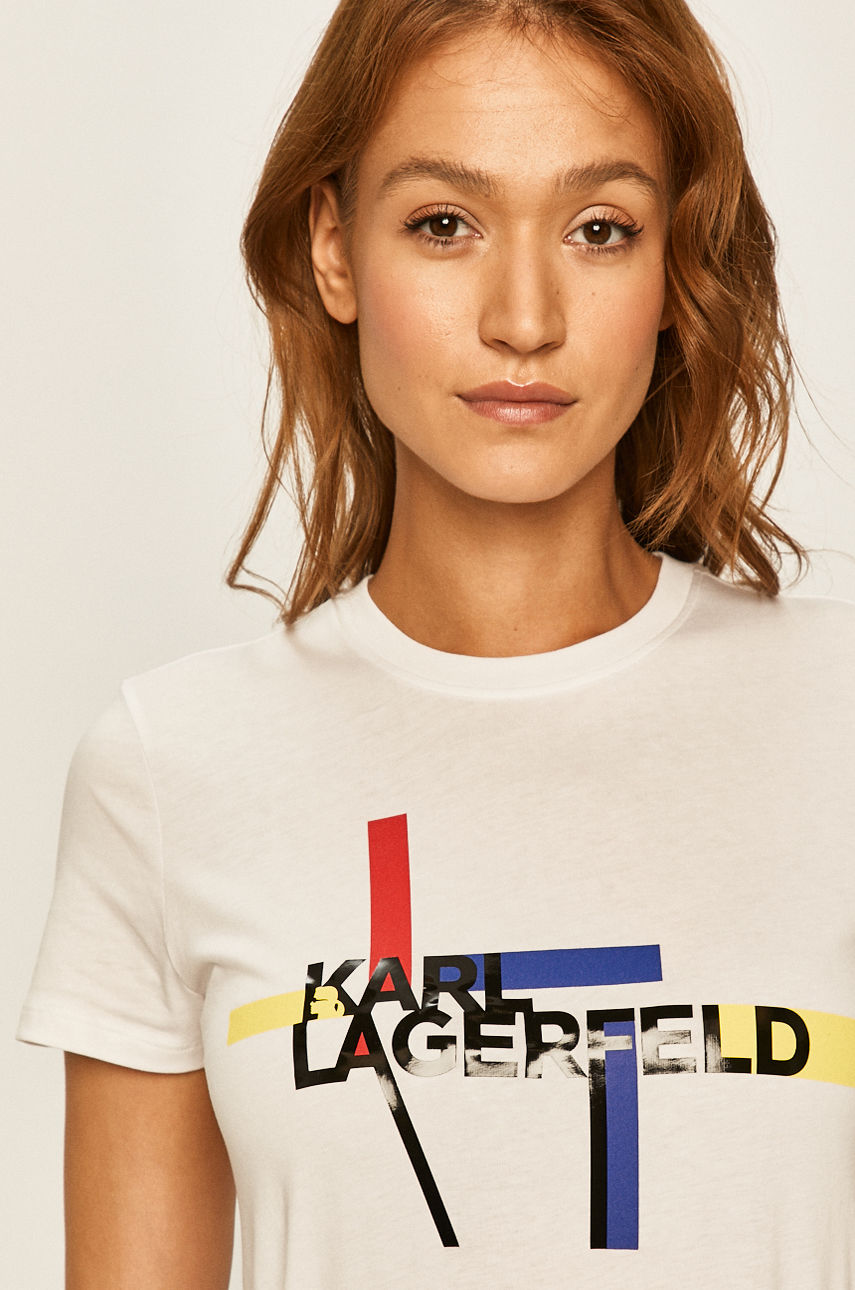 Karl Lagerfeld - T-shirt biały 201W1719