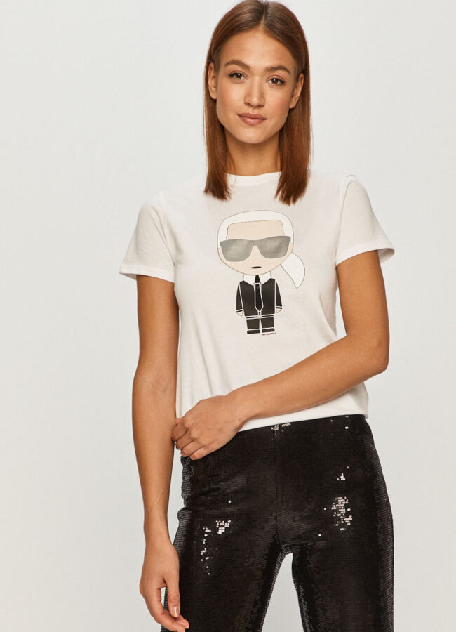 Karl Lagerfeld - T-shirt biały 210W1721