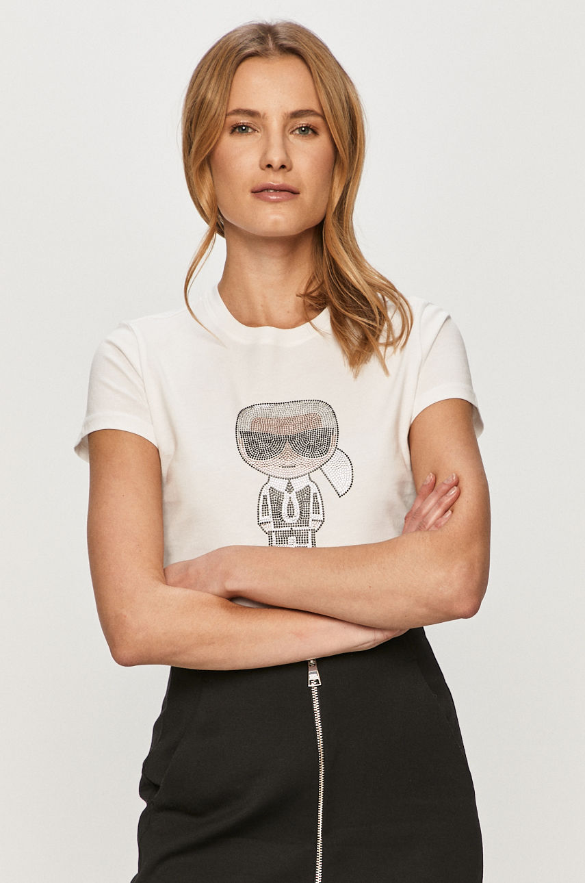 Karl Lagerfeld - T-shirt biały 210W1726