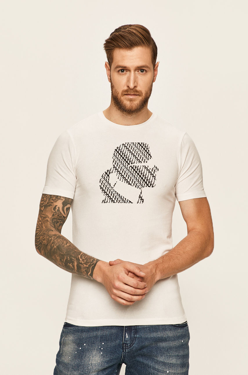 Karl Lagerfeld - T-shirt biały KL20MTS01
