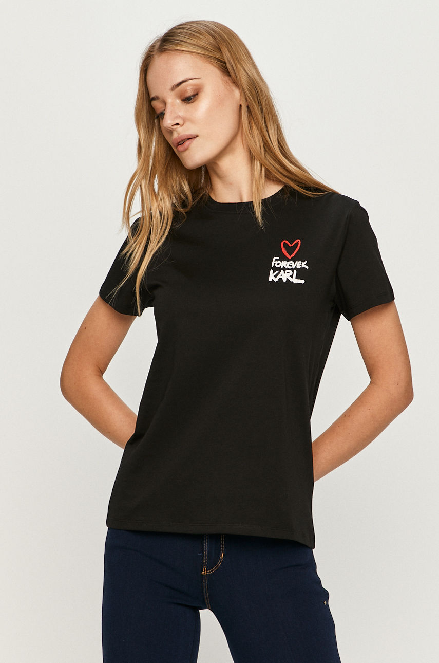Karl Lagerfeld - T-shirt czarny 200W1750