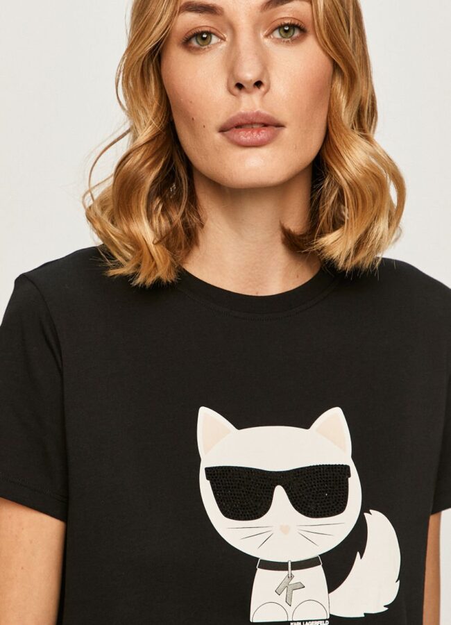 Karl Lagerfeld - T-shirt czarny 205W1706